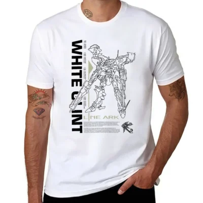 New Armored Core 4 Line Ark Mech White Glint Positive T Shirt funny t shirt plus - Armored Core Merch